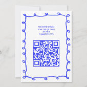 Messy Loops Hand gezeichnet QR Bar Bat Mitzvah Einladung (Rückseite)