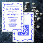 Messy Loops Hand gezeichnet QR Bar Bat Mitzvah Einladung<br><div class="desc">Perfekte Karte, um eine Fledermausmitzvah, Bar mitzvah oder andere jüdische Feier anzukündigen! Handgefertigte Pinselstrichrahmen für Sie auf der Vorderseite! Vollständig anpassbar! Klicken Sie auf "Personalisieren" oben, um den Text zu bearbeiten und Ihren Link zum QR-Code hinzuzufügen. Klicken Sie auf "Bearbeiten mit dem Designwerkzeug", um die Schriftart, Farben und Einstellungen anzupassen...</div>