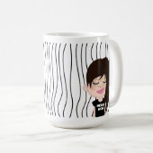 MESSY MAMA | Sonnengesicht(en) Stripte Mutter-Tag- Kaffeetasse (VorderseiteRechts)