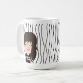 MESSY MAMA | Sonnengesicht(en) Stripte Mutter-Tag- Kaffeetasse (Vorderseite Links)