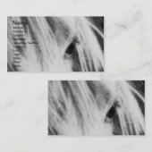 Messy Mane Day Black and White Visitenkarte (Vorne/Hinten)