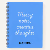 Messy Notes, Creative Thoughts – Notebook Quotes Notizblock (Vorderseite)