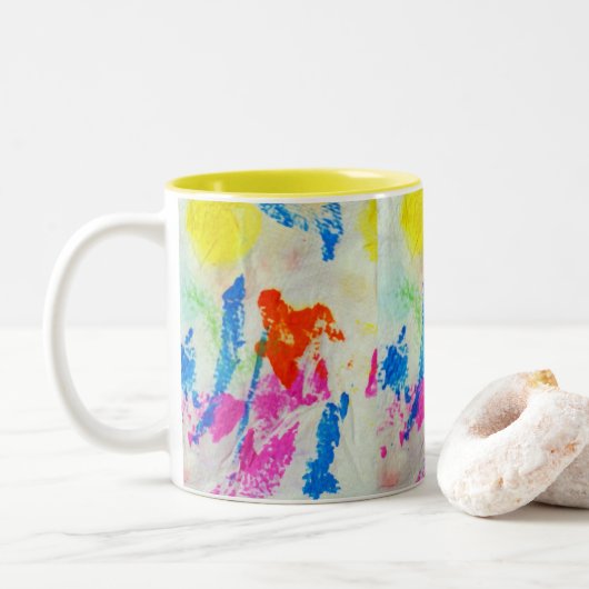 Messy Paint Zweifarbige Tasse (Mit Donut)