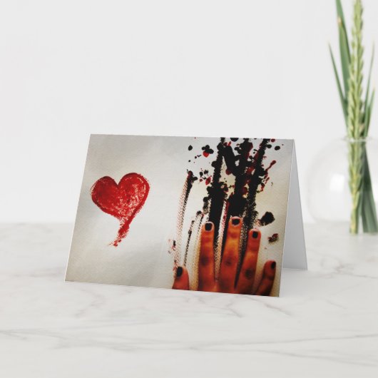 Messy Painted Valentine Feiertagskarte (Vorderseite)