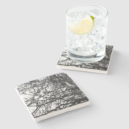 Messy PineCones Steinuntersetzer (Seitenansicht)