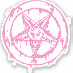Messy Pink Baphomet Transparente Decals Aufkleber