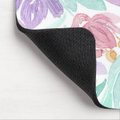 Messy Pink Orange Floral Watercolor Monogram Mousepad (Ecke)