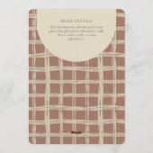 Messy Plaid Geometric Gender Neutral Brown Beige Einladung (Rückseite)