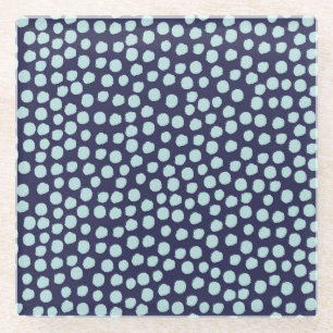 Messy Polka Punkte, trendige Farbmuster. Glasuntersetzer