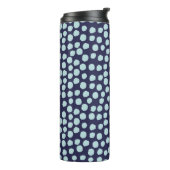 Messy Polka Punkte, trendige Farbmuster. Thermosbecher (Nach links gedreht)