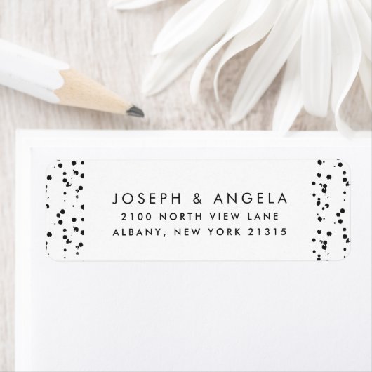 Messy Tiny Inky Spots Wedding Rücksendeadresse (Insitu)