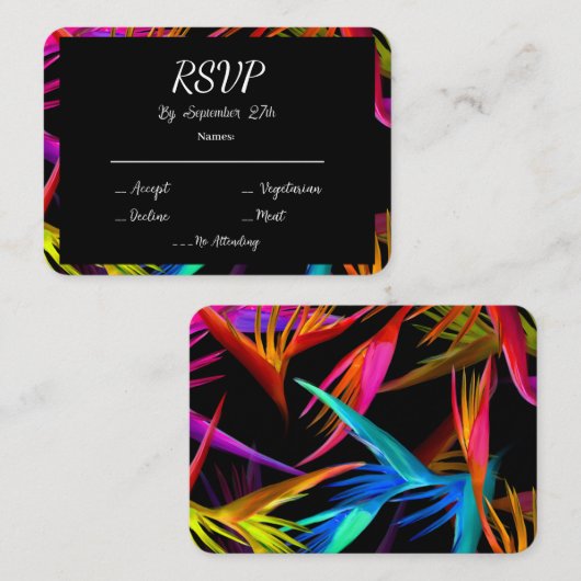 Messy Tropical Garden Black UAWG Begleitkarte (Vorne/Hinten)