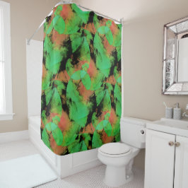 Messy überlappende texturierte Lachs grüne Spirale Duschvorhang