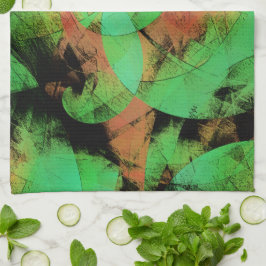 Messy überlappende texturierte Lachs grüne Spirale Geschirrtuch