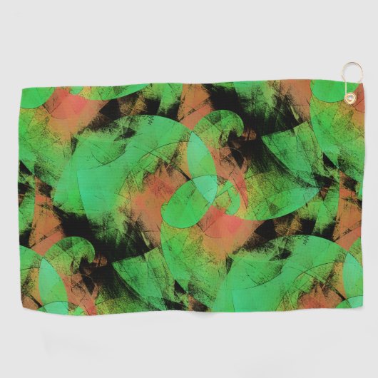 Messy überlappende texturierte Lachs grüne Spirale Golfhandtuch (Horizontal)