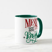 Messy und Bright | Funny Festive Christmas Puff Tasse (VorderseiteRechts)