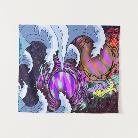 Messy universe wandteppich (Vorderseite (Horizontal))