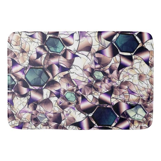 Messy virtuelle Blume in Gradiententönen Badematte (Vorderseite)