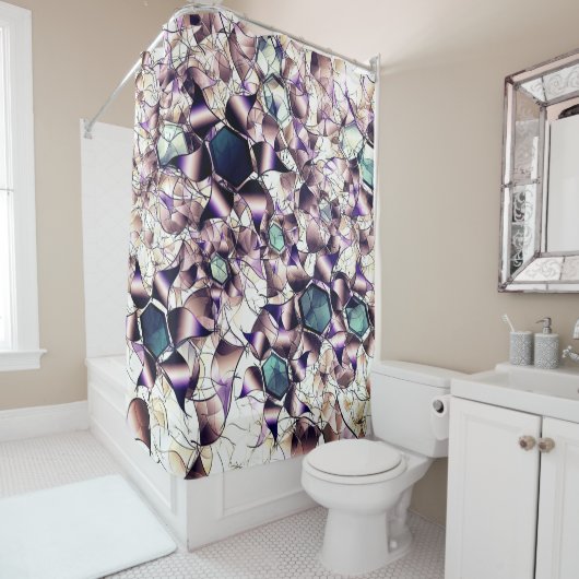 Messy virtuelle Blume in Gradiententönen Duschvorhang (Beispiel)