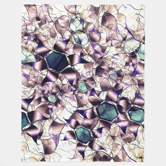 Messy virtuelle Blume in Gradiententönen Fleecedecke (Vorderseite)