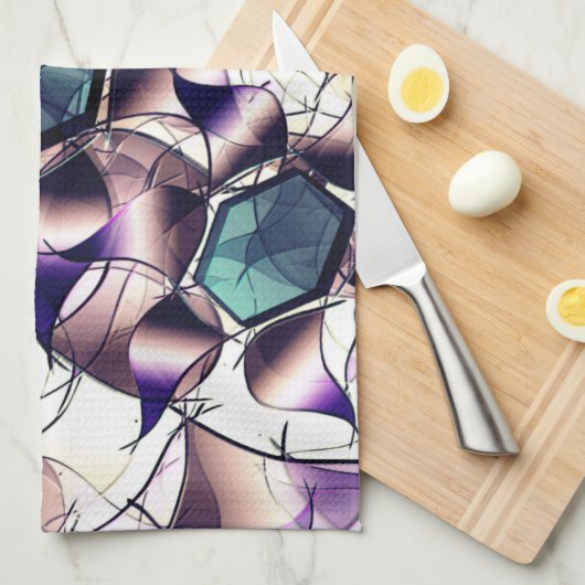 Messy virtuelle Blume in Gradiententönen Geschirrtuch (Viertel Falte)