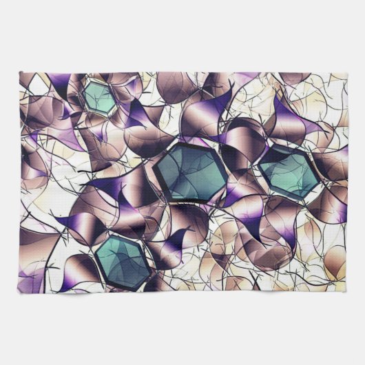 Messy virtuelle Blume in Gradiententönen Geschirrtuch (Horizontal)