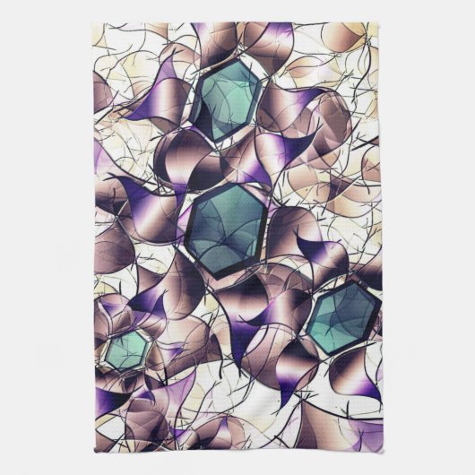 Messy virtuelle Blume in Gradiententönen Geschirrtuch (Vertikal)