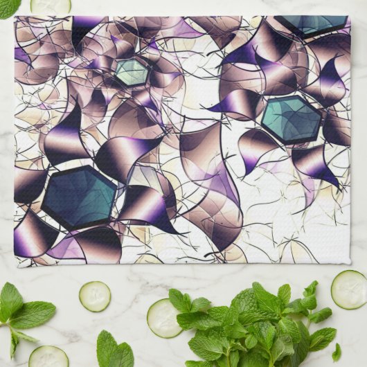 Messy virtuelle Blume in Gradiententönen Geschirrtuch (Gefaltet)