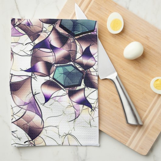 Messy virtuelle Blume in Gradiententönen Geschirrtuch (Viertel Falte)