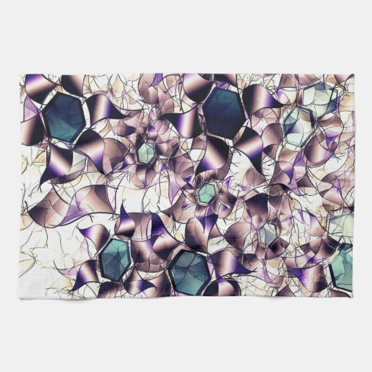 Messy virtuelle Blume in Gradiententönen Geschirrtuch (Horizontal)