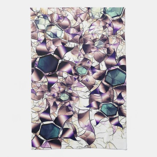 Messy virtuelle Blume in Gradiententönen Geschirrtuch (Vertikal)