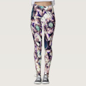 Messy virtuelle Blume in Gradiententönen Leggings (Vorderseite)