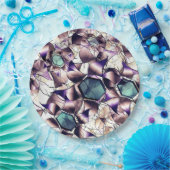 Messy virtuelle Blume in Gradiententönen Pappteller (Party)