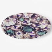 Messy virtuelle Blume in Gradiententönen Pappteller (Schrägansicht)