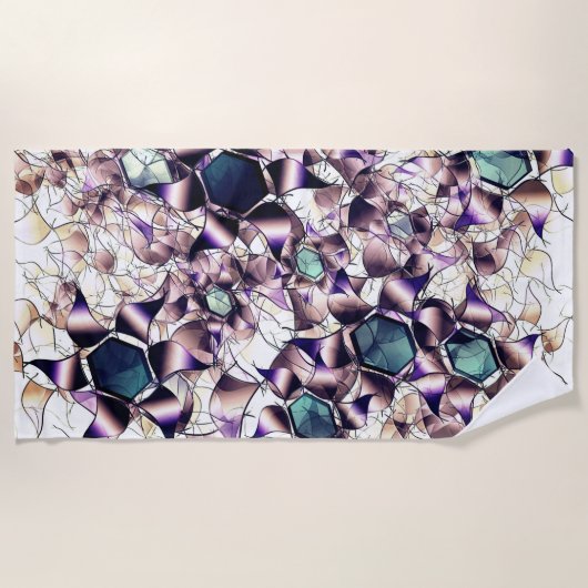 Messy virtuelle Blume in Gradiententönen Strandtuch (Vorderseite)