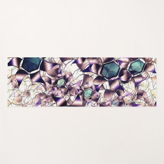 Messy virtuelle Blume in Gradiententönen Yogamatte (Vorderseite (Horizontal))