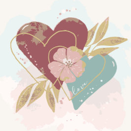 Messy Watercolor Liebe Hearts Geschenkpapier