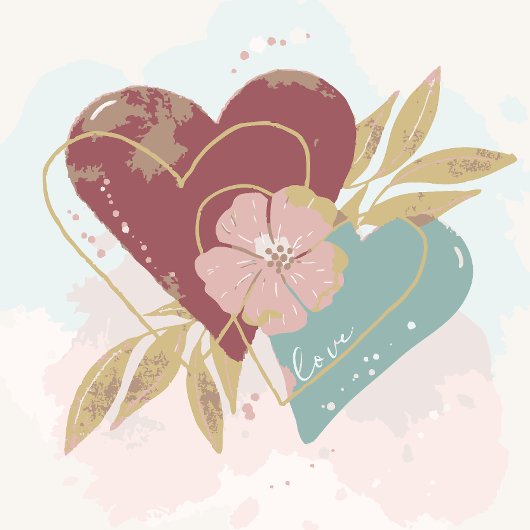 Messy Watercolor Liebe Hearts Geschenkpapier