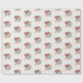 Messy Watercolor Liebe Hearts Geschenkpapier (Flach)