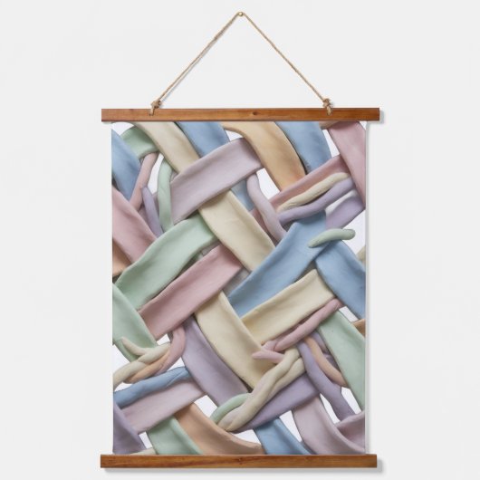 Messy weave Wood Topped Wall Tapestry Wandteppich Mit Holzrahmen (Vorderseite)