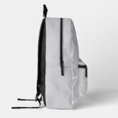 Messy White Monogram on Gray Grunge Bedruckter Rucksack (Links)