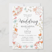 Messy Wildblumen Hochzeitseinladung Einladung (Rückseite)