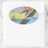 Mester Stoor Worm Ovaler Aufkleber (Tasche)