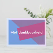 "Met dankbaarheid" Dankeskarte (Stehend Vorderseite)
