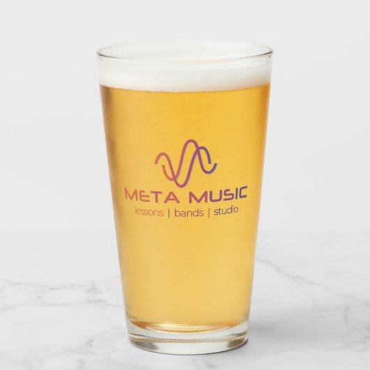 Meta Music Pint Glass Glas (Vorne (Gefüllt))