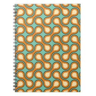 Metaball Graphic Circle Barbell Orange von Funky 1 Notizblock