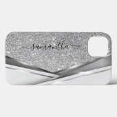 Metal 3-D-Glitzer-Monogram-Case-Mate Case-Mate iPhone Hülle (Rückseite (Horizontal))