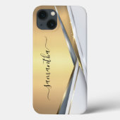 Metal 3-D Gold Monogramm Case-Mate iPhone Hülle (Rückseite)