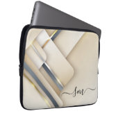 Metal 3-D-Mixed-Look Kalligraphie-Initialen Monogr Laptopschutzhülle (Vorne Rechts)
