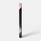 Metal 3-D Monogramm Pink Black Squares Samsung Galaxy Hülle (Linke Seite)